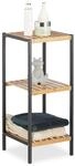Relaxdays - Regal Bambus, Universales Standregal, 3 Ablagen, Metall-rahmen,