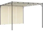 Gartenpavillon Mit Seitenvorhang 4x3x2,25 M Creme - Vidaxl