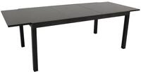 Degamo - Ausziehtisch Elba 200/300x110cm, Aluminium Anthrazit + Glas Schwarz