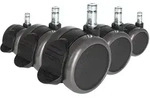 5x Hartbodenrollen Mit Feststellbremse Rolo Stop 10mm / 65mm (5er Pack) Hjh Office