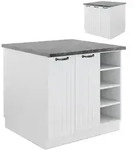 Vicco - K&uuml;cheninsel Fame-line, Wei&szlig; Landhaus/wei&szlig;, 90 Cm Ohne Arbeitsplatte