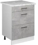 Vicco - K&uuml;chenunterschrank R-line, Beton, 60 Cm Mit Schubladen, Ap Marmor