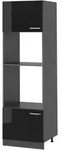 Vicco - Mikrowellenschrank R-line, Schwarz Hochglanz, 60 Cm