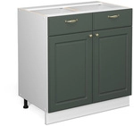 Vicco - K&uuml;chenunterschrank Fame-line, Gr&uuml;n-gold Landhaus, 80 Cm Ohne Arbeitsplatte