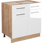 Vicco - K&uuml;chenunterschrank Fame-line, Wei&szlig; Hochglanz, 80 Cm Ohne Arbeitsplatte
