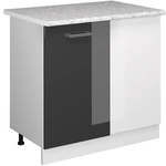 Vicco - Eckunterschrank R-line, Anthrazit Hochglanz, 86 Cm, Ap Marmor