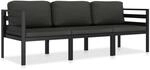 3-tlg. Garten-lounge-set Mit Kissen Aluminium Anthrazit - Vidaxl
