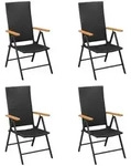 Vidaxl - Gartenst&uuml;hle 4 Stk. Poly Rattan Schwarz
