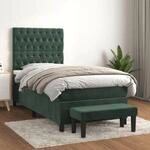 Boxspringbett Mit Matratze Dunkelgr&uuml;n 100x200 Cm Samt Vidaxl
