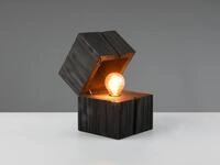 Aufklappbare Led Tischleuchte Treasure Aus Holz Schwarz, H&ouml;he 16cm
