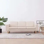 Vidaxl - 3-sitzer-sofa Stoff Cremewei&szlig;