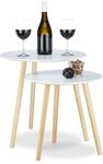 Relaxdays - Beistelltisch 2er Set Skandinavisch, 70er Design, Nachttische,
