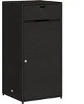 Gartenschrank Schwarz 55x55x111 Cm Poly Rattan Vidaxl