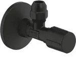 Eckventil Phantom Black, Langer Schubschaft, Schubrosette, Wandanschluss 1/2', Abgang