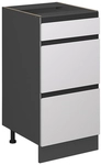 K&uuml;chenunterschrank R-line, Wei&szlig;, 40 Cm J-shape, Mit Schubladen, Ohne Arbeitsplatte