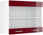 Vicco - K&uuml;chenglasschrank R-line, Bordeaux Hochglanz, 80 Cm
