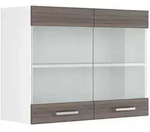 K&uuml;chenglasschrank R-line, Grau, 80 Cm Vicco