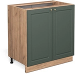 Sp&uuml;lenunterschrank Fame-line, Gr&uuml;n-gold Landhaus, 80 Cm Mit Regal, Ohne