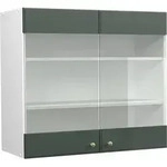 Vicco - K&uuml;chenglasschrank Fame-line, Gr&uuml;n-gold Landhaus, 80 Cm
