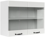 K&uuml;chenglasschrank R-line, Wei&szlig; Landhaus, 80 Cm Vicco