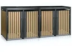 M&uuml;lltonnenbox 4er Mit Pflanzdach F&uuml;r 4 Tonnen 120 - 240 Liter Anthrazit Ral 7016 -
