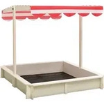 Sandkasten Mit Verstellbarem Dach Tannenholz Wei&szlig; Und Rot Uv50 Vidaxl