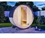 Fasssauna Mini Xxs Fasssauna 2 Sitzb&auml;nke Aus Holz , Sauna Mit 42 Mm Wandst&auml;rke,