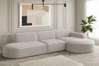 Ecksofa Designersofa Palma In Stoff Ascot Pearl Ottomane Rechts