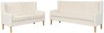 2-tlg. Sofa-set Stoff Cremewei&szlig; Vidaxl