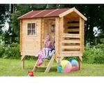 Timbela - Kinderspielhaus Aus Holz - Spielhaus Im Freien F&uuml;r Kinder - B146xl181xh205