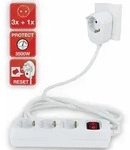 Rev - Steckdosenleiste Powersplit, 3-fach, Mit Schalter, 5 M, Wei&szlig;