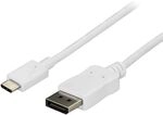 Startech.com 6 Ft / 1.8m Usb C To Displayport Cable - 4k 60hz - White - Externer
