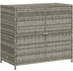 Gartenschrank Grau 83x45x76 Cm Poly Rattan Vidaxl881795