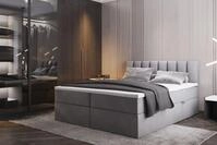 Palermo Boxspringbett 180x200 Mit Bettk&auml;sten H3 Matratze Grau - Trada