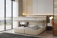 Bond Boxspringbett 160 X 200 Mit Bettkasten Mit Matratze Hellbeige - Trada