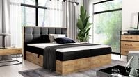 Fun Moebel - Boxspringbett Schlafzimmerbett Kalypso 180x220cm Stoff Schwarz...