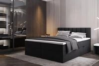 Palermo Boxspringbett 180x200 Mit Bettk&auml;sten H3 Matratze Schwarz - Trada