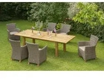 Toskana Set 13tlg 6 Sessel Kiss Tisch 180(220/260)x100cm