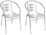 Mojawo - 2 St&uuml;ck Bistro Stapelstuhl Aluminium-m537474-2