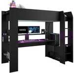 Parisot Gamer Online Hochbett Schwarz 90 X 200 Cm