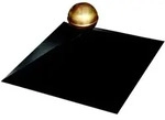 Pavillon Haube 4-eck Schwarz Pulverbesch. Mit Messingkugel