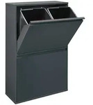 Basic Recycling Abfalleimer / M&uuml;lleimer Aus Stahl, M&uuml;lltrennsystem Mit 4
