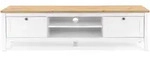 Bergen Meuble Tv 2 Tiroirs - Decor Chene Artisan Et Blanc - L 160 X P 45 X H 40 Cm
