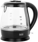 Kabelloser Wasserkocher, Glas, Schwarz, 1630 W, 1 L, Teesa