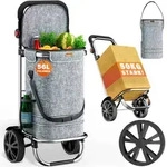 Monzana&reg; 3in1 Einkaufstrolley Alu 56l Klappbar 50 Kg Kugellager Abnehmbare Tasche