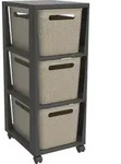 Schubladenbox Tower 3 X 16 L Brisen Mit Rollen Cappucchino Schubladenturm