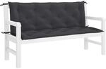 Gartenbank-auflage Schwarz 150x(50+50)x7 Cm Oxford-gewebe Vidaxl