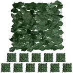 Relaxdays - Sichtschutz Efeu, 12er Set, Je Heckenmatte 50x50 Cm, K&uuml;nstliche Hecke