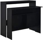 Bartisch Mit 2 Tischplatten Schwarz 130x40x120 Cm Vidaxl