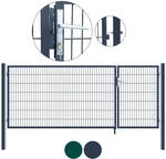 Doppelfl&uuml;gel Gartentor Aditus Farbe: Gr&uuml;n, Gr&ouml;&szlig;e: 140 X 350 Cm Gartent&uuml;r Zauntor